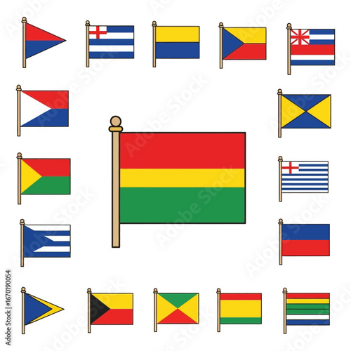 Free Download Diverse national flags collection a graphic design element ideal for international business reports travel blogs and geopolitical analysis projects. - GFXLoad
