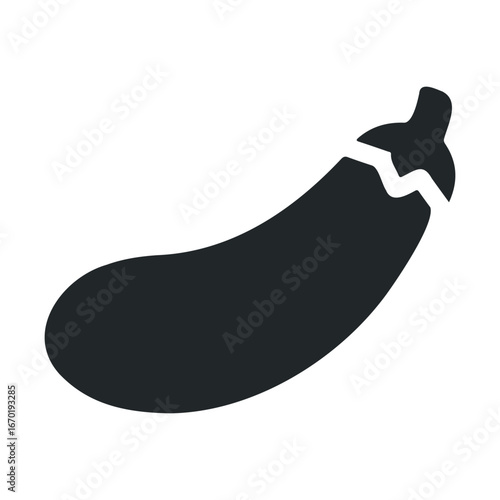 Minimalist eggplant icon design for digital and print media