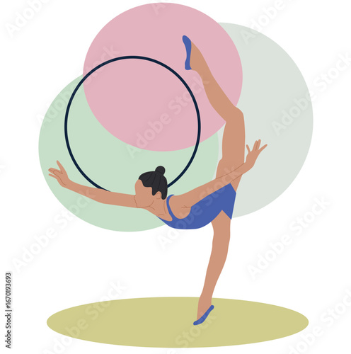 rhythmic gymnastics with hula hoop. 
