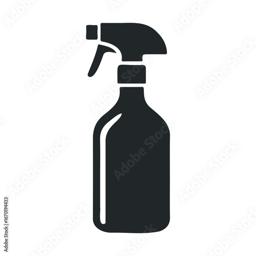 Silhouette of a spray bottle on white background