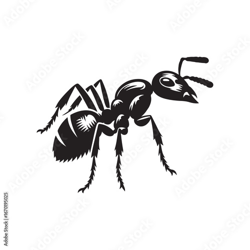 Worker Ant Vector Silhouette, Nature Graphic