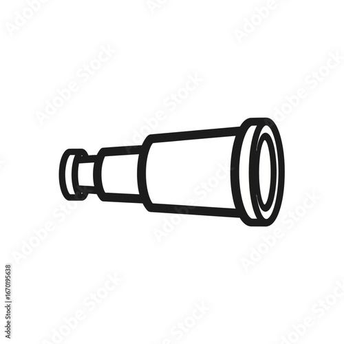 spyglass outline a telescope with a classic design representing exploration history and adventure ideal for educational or nautical-themed projects