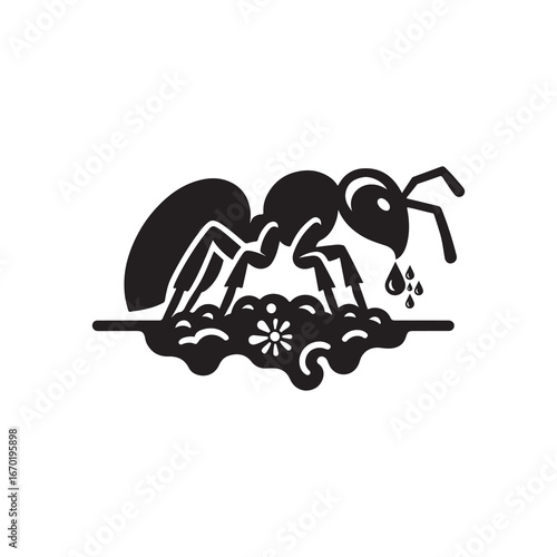 Worker Ant Vector Silhouette, Nature Graphic