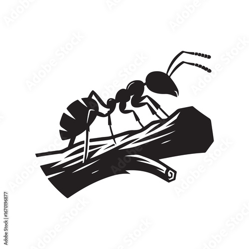 Worker Ant Vector Silhouette, Nature Graphic