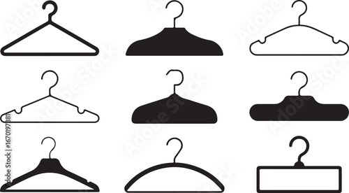 Different clothes hanger silhouette collection