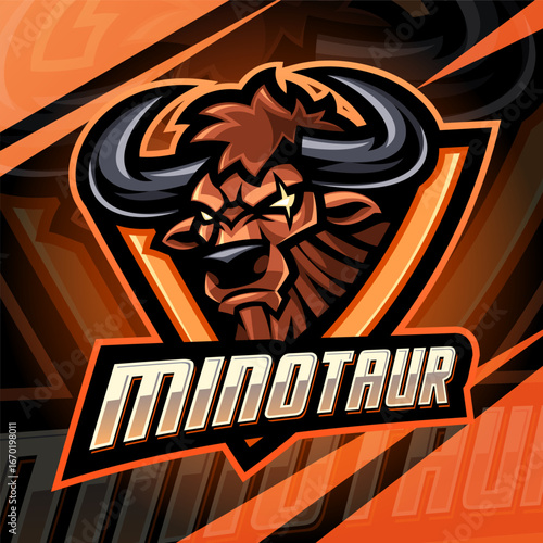 Minotaur esport mascot logo design