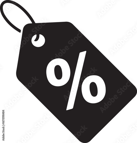 Discount sales tag with percentage sign flat icon for apps and websites