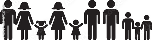 Family icon set isolated on white background 