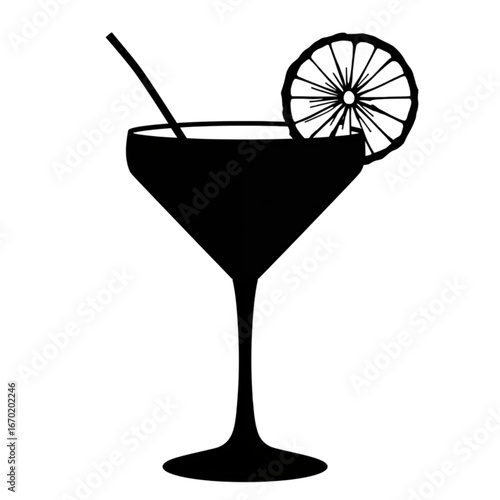 Elegant cocktail with lime slice, perfect for bar menus, drink promotions, and lifestyle content
