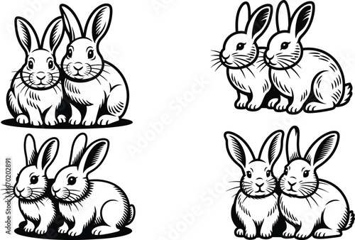 Pairs of Bunnies A Line Collection