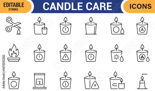 Vector Candle Care Icons: Tips for a Safe and Long-Lasting Burn