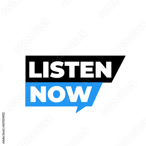 Fotografie listen now png, digital button icon, instant call to action, modern web label