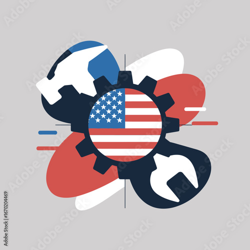 Labor Day Minimal Flat Vector