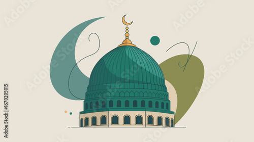 Foto vector illustration of a mosque