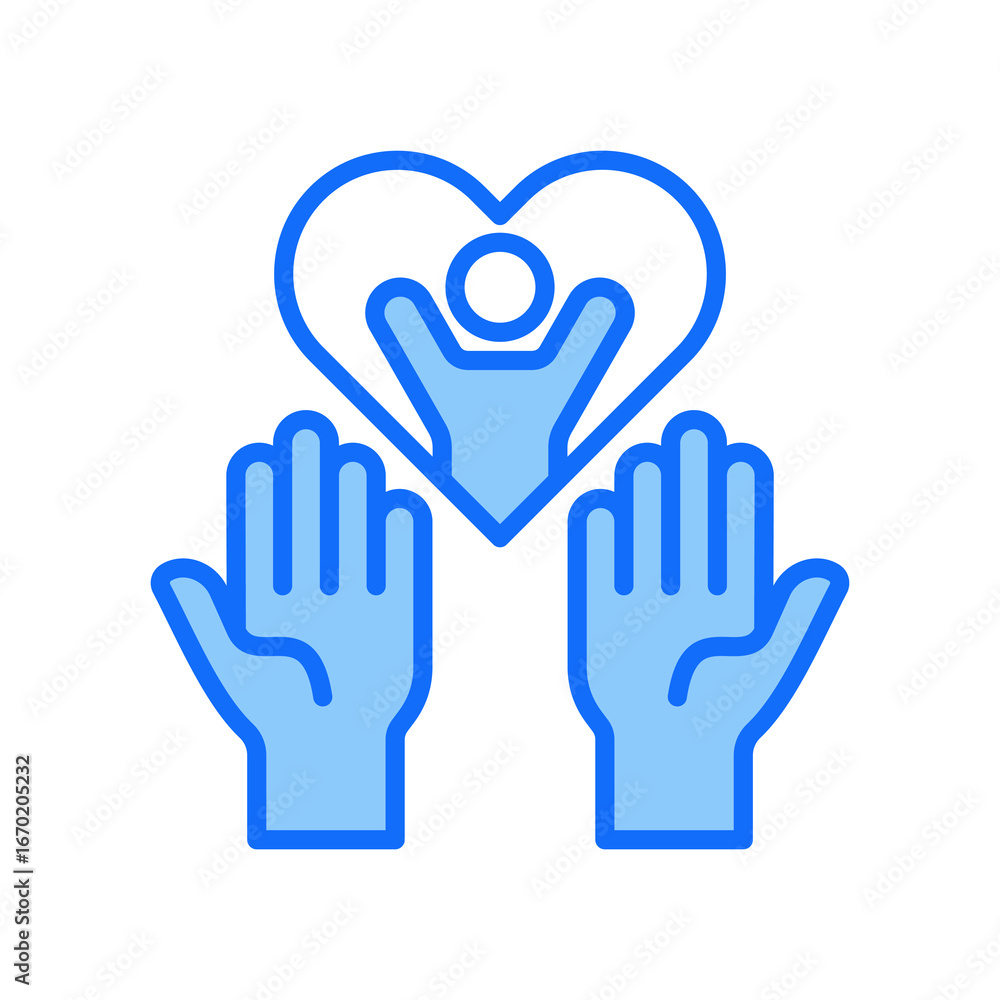 Obraz premium Volunteer Help blue color icon