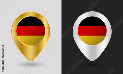 Free Download Gold and Silver Germany Flag Map Pin Icon - GFXLoad