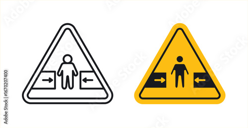 Risk of crushing warning signs graphic vectors