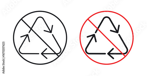 Recycle prohibition signs graphic vectors