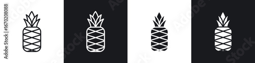 Pineapple icons graphic vectors