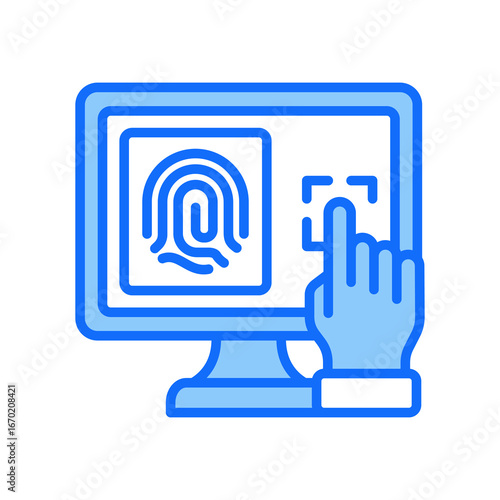 Biometric Identification blue color icon