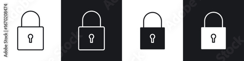 Padlock icons graphic vectors