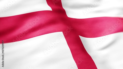 AI-generated illustration of England flag, a bold red St George cross on a white background