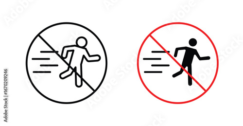 No running sign graphic vectors