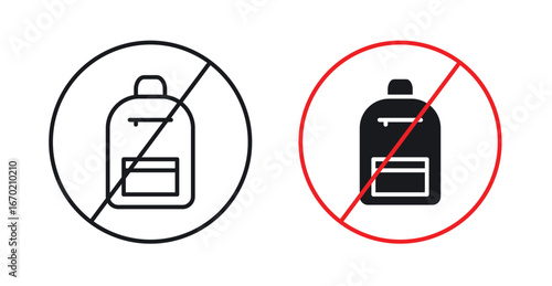 No backpacks allowed sign graphic vectors