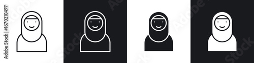 Muslim women icons graphic vectors