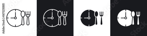 Lunch time icons graphic vectors