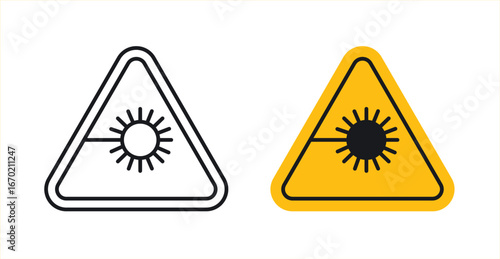 Laser warning icons graphic vectors