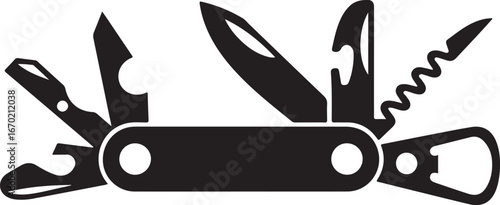 Pocket swiss knife. Swedish army knife icon