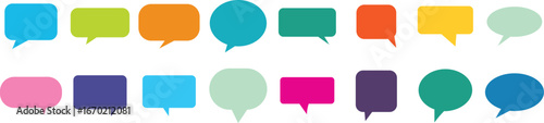 Set of  Speech Bubble Pack Templates. Empty speech bubble colour collection. White cartoon text box set. Pop art frame or border bundle eps 10.
