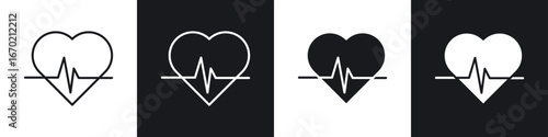 Heartbeat icons graphic vectors