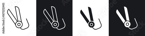 Hair straightener icons graphic vectors