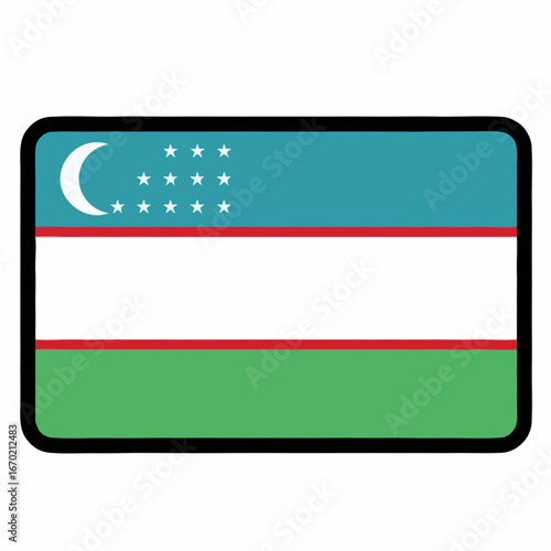 Uzbekistan flag button
