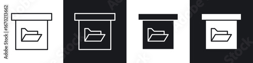 Folder box icons graphic vectors