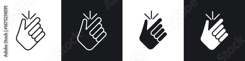 Finger snapping icons graphic vectors
