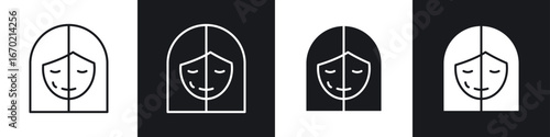 Facelifting procedure icons graphic vectors