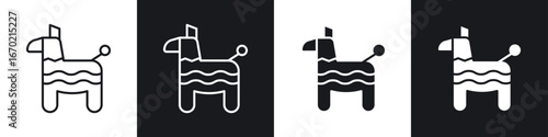 Donkey pinata icons graphic vectors