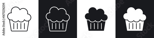 Cupcake icons graphic vectors
