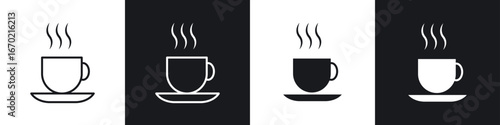 Cup of coffee icons graphic vectors