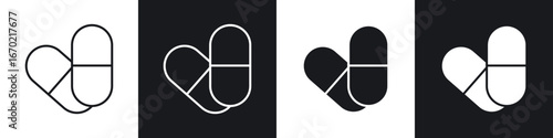 Capsule icons graphic vectors