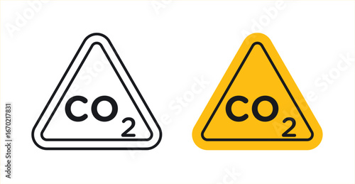 CO2 warning signs graphic vectors