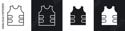 Bulletproof vest icons graphic vectors