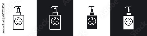 Baby shampoo icons graphic vectors