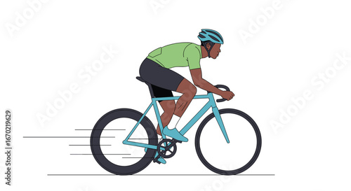 An athletic individual riding a lightweight bicycle on a paved surface during daytime hours
