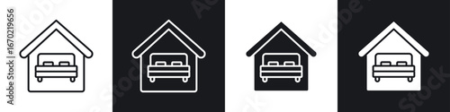 Accomodation icons graphic vectors