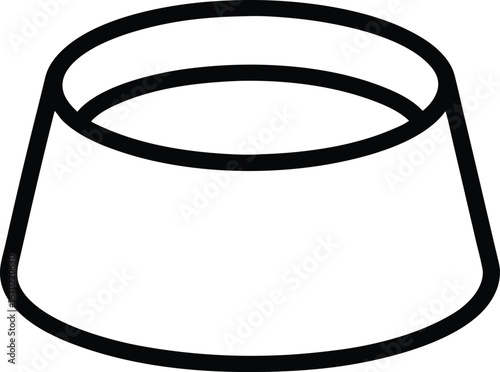 Minimal line art icon of a pet food bowl .