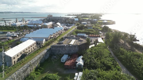 4K Aerial Drone Footage Over Bermuda Island, Island Landscape View